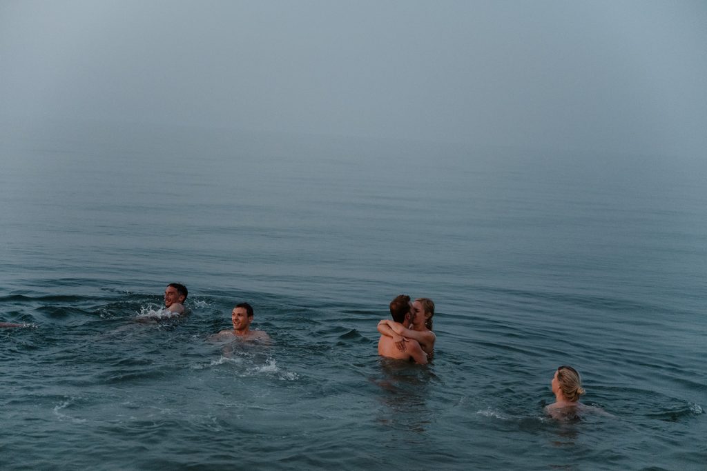 Sea dips after the wedding welcome party