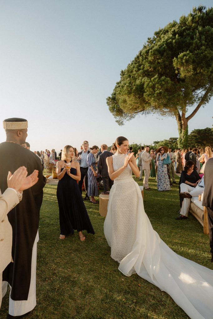Wedding reception in Lisbon with a very happy bride